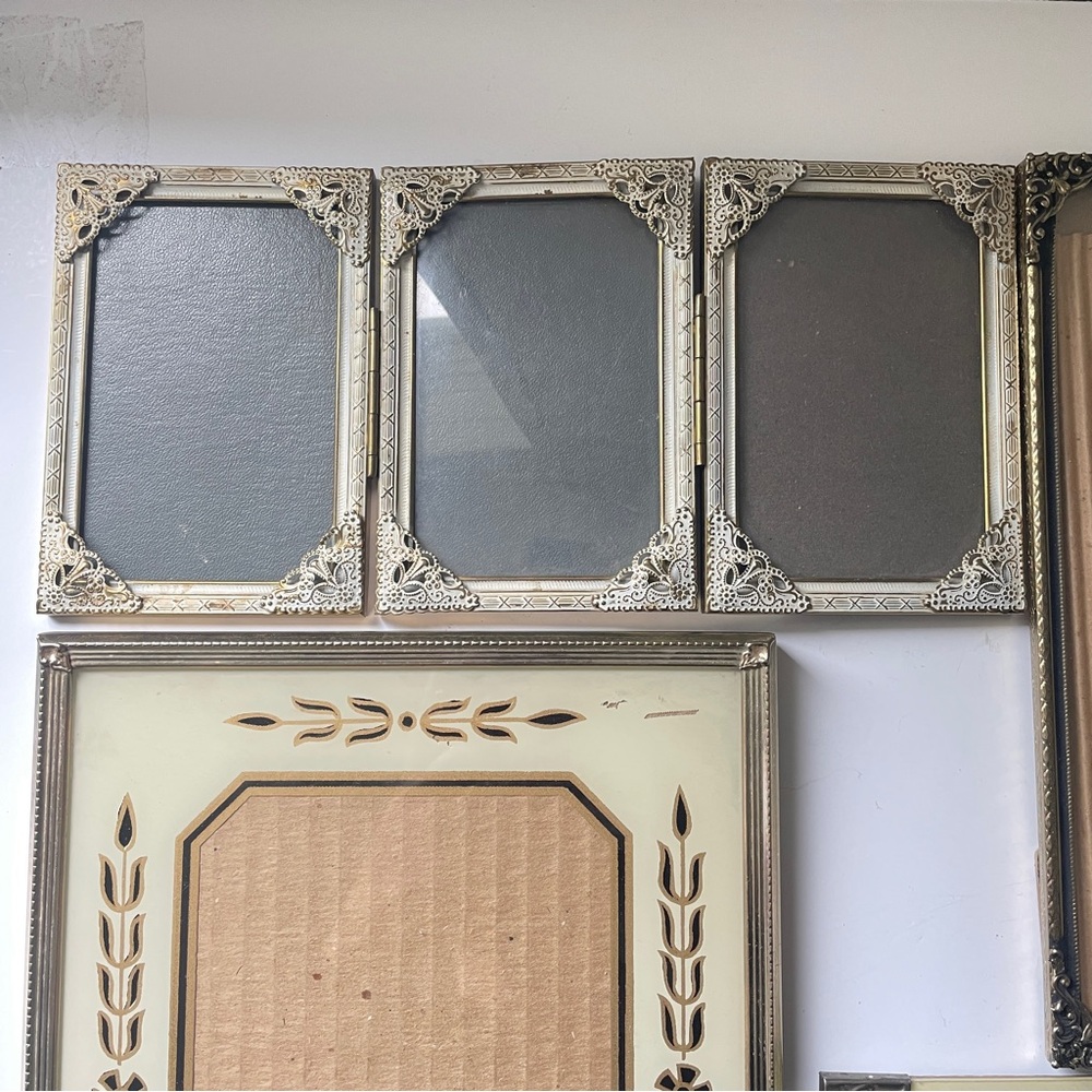 Vintage Picture Frames Lot of 5, Mixed Sizes, Table Top, with Glass - Picture 5 of 11